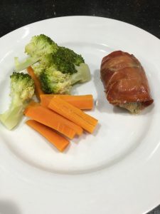 Buzymum - Chicken 'Kinda' Kiev served with steamed veg