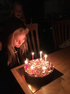 Buzymum - Blowing out her candles on her 8th birthday