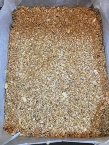 Buzymum - Flapjack mix, flattened and ready for the oven