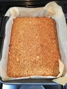 Buzymum - Flapjack cooked and ready to be cut into bars