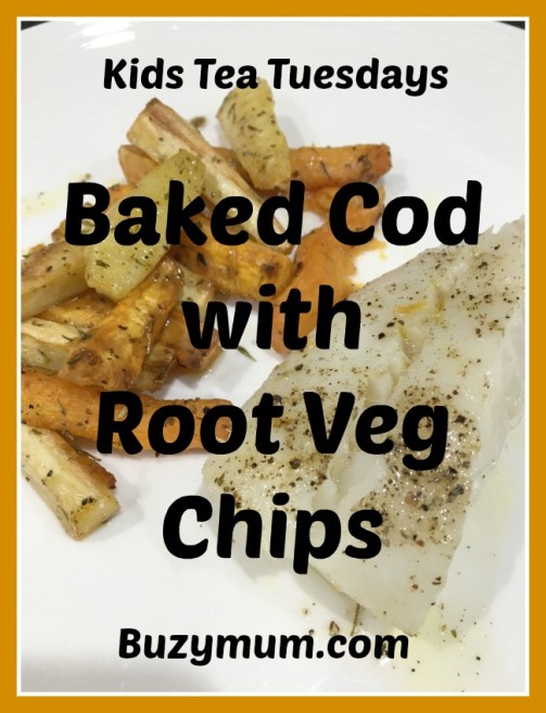 Buzymum - Baked Cod with Root Veg Chips