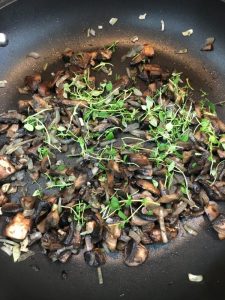 Buzymum - Thyme added to the mushroom mix