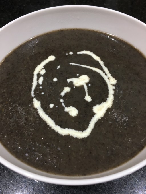 Buzymum - Mushroom soup ready to serve with a swirl of cream