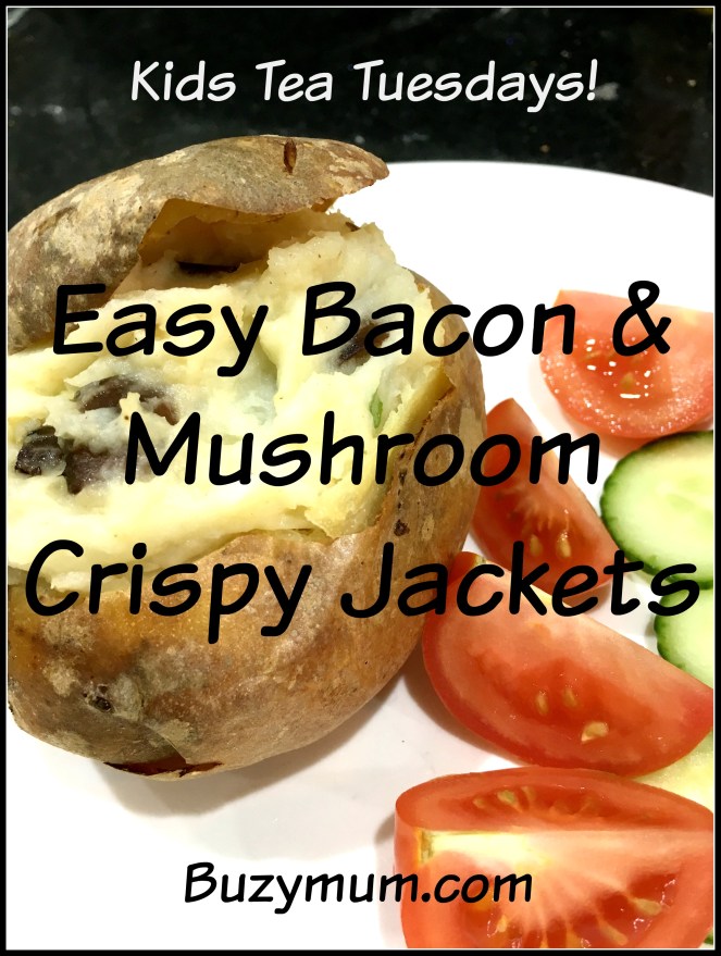Buzymum - Cheap, easy recipe to make Bacon and Mushroom, Crispy Jackets. Perfect for a family weekday meal!