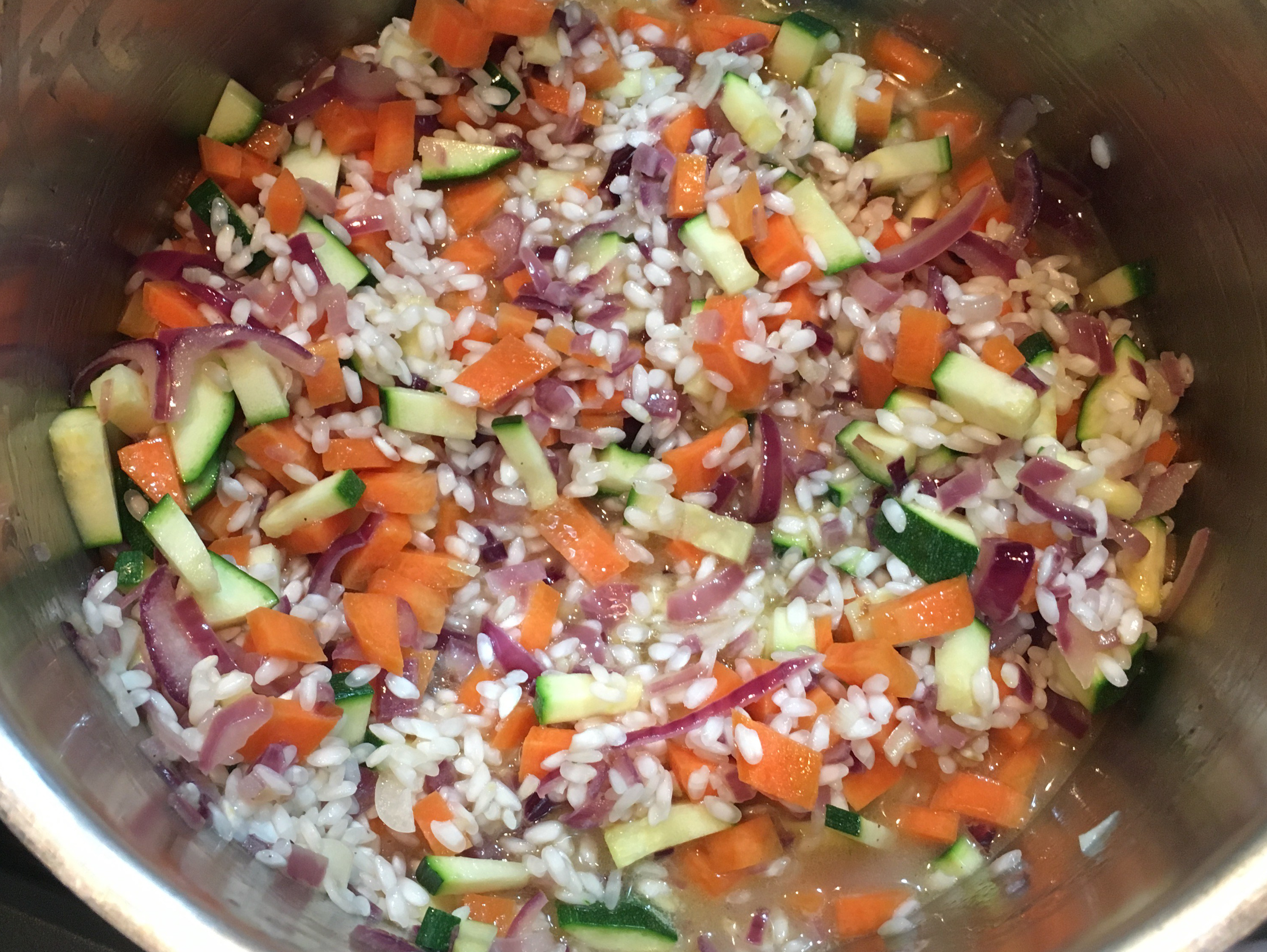 Buzymum - First ladle of stock added to risotto