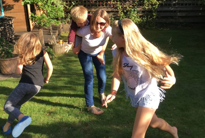 Playing with my children in the garden. They are my 'why' and my motivation to live healthily. They give me the will power I need to retain my motivation!